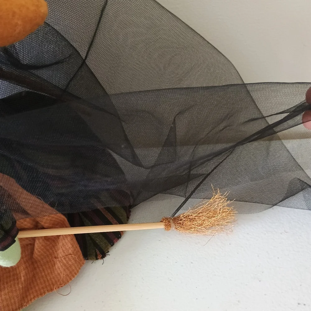 Vintage Halloween Green Witch Shelf Sitter 26